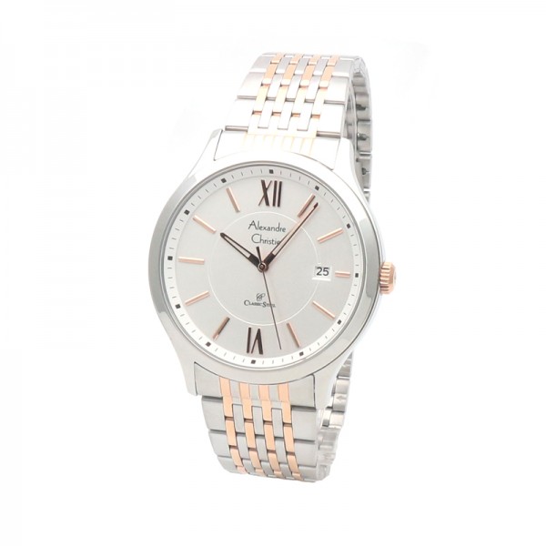 Alexandre Christie AC 8585 Silver Rosegold White Man MDBTRSL